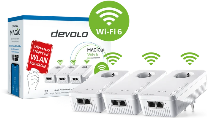 devolo Magic 2 WiFi 6 Mesh Multiroom Kit, 3er-Pack