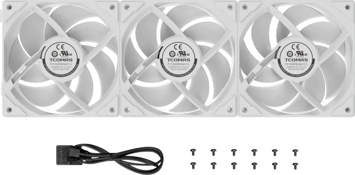 Tcomas FC700 PRO White, weiß, 120mm, 3er-Pack