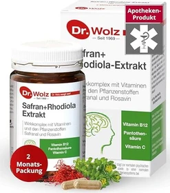 Safran + Rhodiola Extrakt Kapseln, 120 Stück