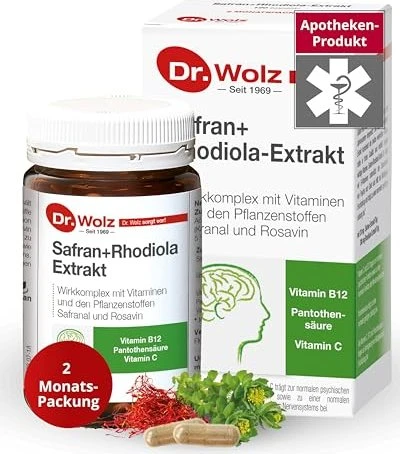 Safran + Rhodiola Extrakt Kapseln, 120 Stück