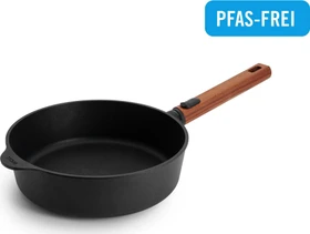Woll Eco Logic QXR Guss-Hochrandpfanne Induktion mit abnehmbarem Holzgriff 24cm