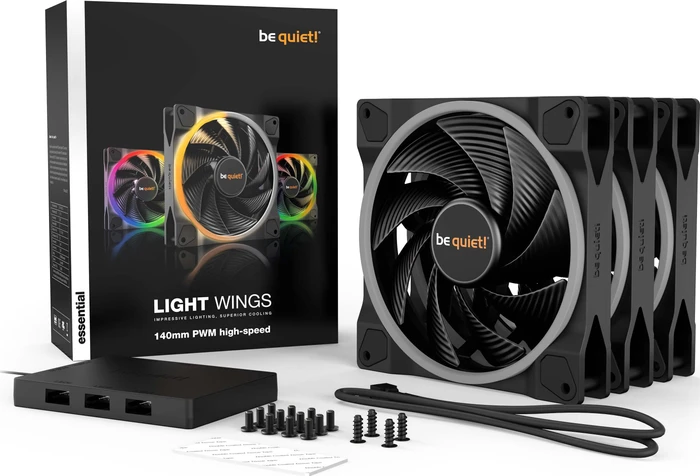 be quiet! Light Wings PWM High-Speed, LED-Steuerung, 140mm, 3er-Pack