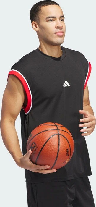 adidas Basketball All-World Sleeveless Funktionsshirt ärmellos schwarz/rot (Herren)