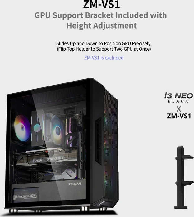 Zalman i3 Neo, schwarz, Glasfenster