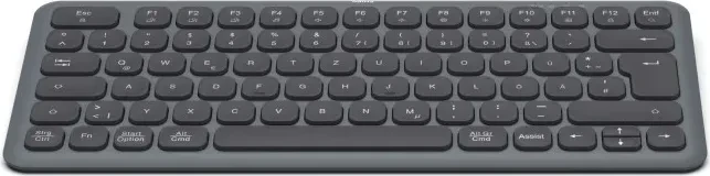 Hama WK-500 kompakte Multi-Device-Tastatur, dunkelgrau/schwarz, USB/Bluetooth, DE