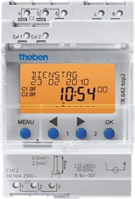 Theben TR 642 top2 RC Digitale Zeitschaltuhr mit Astro-/Jahresprogramm, 2-Kanal, Schaltaktor (6420300)