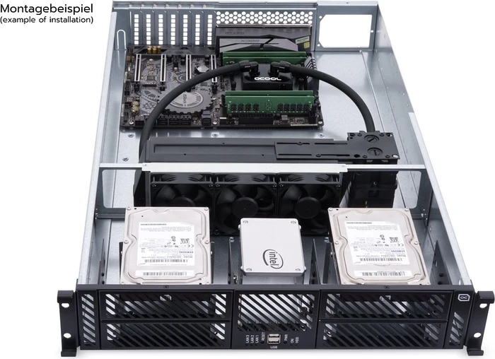 Alphacool ES 2U, grau/schwarz, 2HE, ATX