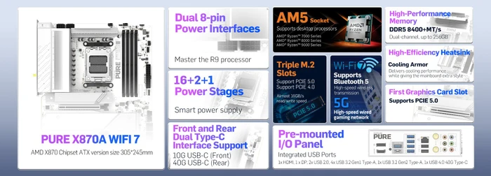 Sapphire Pure X870A WIFI 7 (AMD AM5)