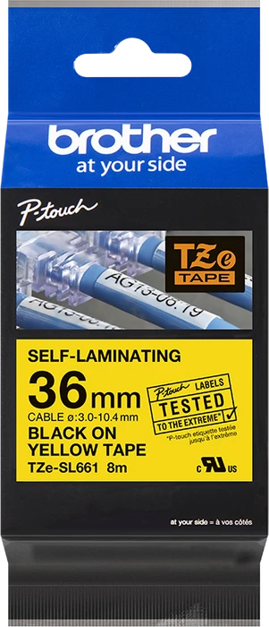 Brother TZe-SL661 Beschriftungsband, 36mm, schwarz/gelb