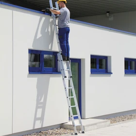 Günzburger Steigtechnik Alu 2-tlg. Schiebeleiter ohne Traverse, 2x 18 Stufen