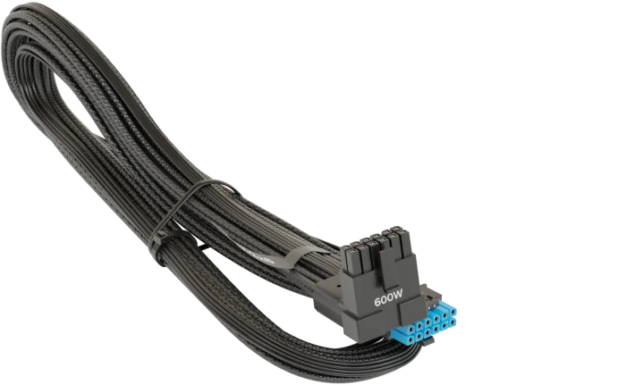 Seasonic 12V-2x6 Kabel, natives 12V-2x6 Kabel, 1x 16-Pin PCIe 5.1 Stecker auf 16-Pin PCIe 5.1 Stecker, schwarz, 90° gewinkelt, 70cm