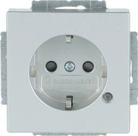 Busch-Jaeger Future Linear Steckdosen-Einsatz mit LED Kontrolllicht, alusilber