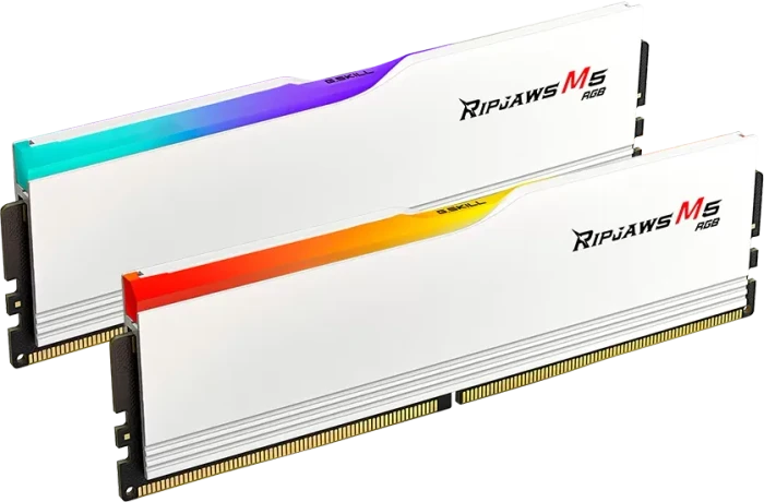 G.Skill Ripjaws M5 RGB weiß UDIMM 32GB Kit, DDR5-6000, CL36-36-36-96