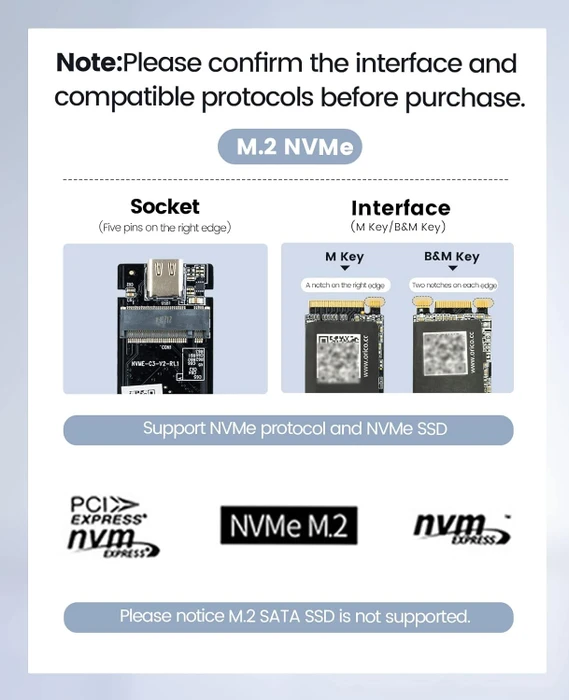 Orico 40Gbps USB4 NVMe Enclosure, grau, USB4