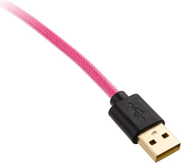 Ducky Premicord Spiralkabel USB-C auf USB-A, Tastaturkabel (Spiral-Textilkabel), 1.8m, Joker