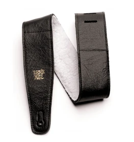 Ernie Ball 2.5" Adjustable Italian Leather Strap with Fur Padding Black