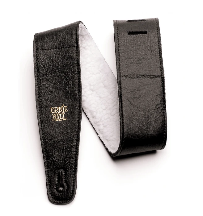 Ernie Ball 2.5" Adjustable Italian Leather Strap with Fur Padding