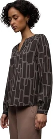Street One Gemusterte Tunika Hemd langarm darkest brown (Damen)