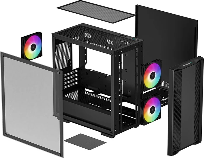 DeepCool CC360 ARGB, schwarz, Glasfenster
