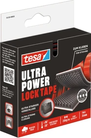 tesa Ultra Power Lock schwarz, Klettstreifen, 25mm/1m, 1 Stück