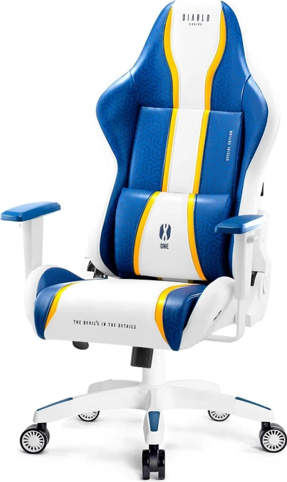 Diablo Chairs X-One 2.0 King Gamingstuhl, Aqua Blau, blau/weiß