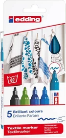 edding 4500 Textilmarker kühle Farben sortiert, 5er-Set
