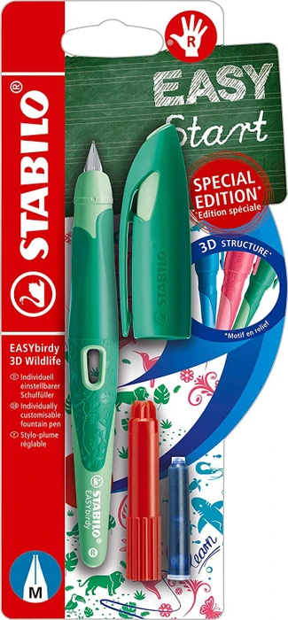 STABILO EASYbirdy 3D Wildlife Special Edition grün, rechte Hand, mittel, Blister