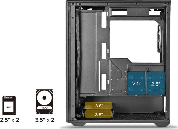 SilverStone Fara 515XR, schwarz, Glasfenster