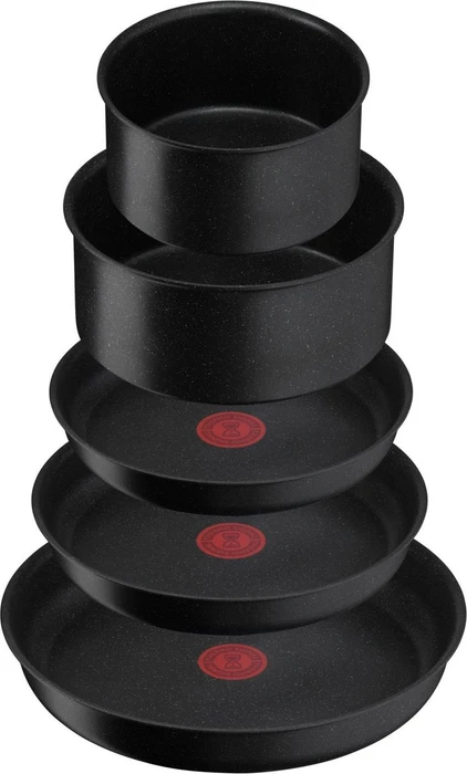 Tefal L39988 Ingenio Black Stone Kochgeschirr-Set, 8-tlg.