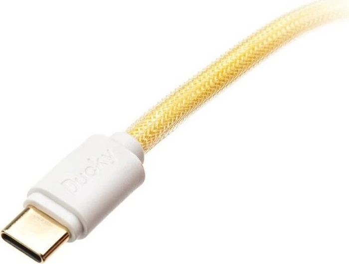 Ducky Premicord Spiralkabel USB-C auf USB-A, Tastaturkabel (Spiral-Textilkabel), 1.8m, Gradient Color Afterglow