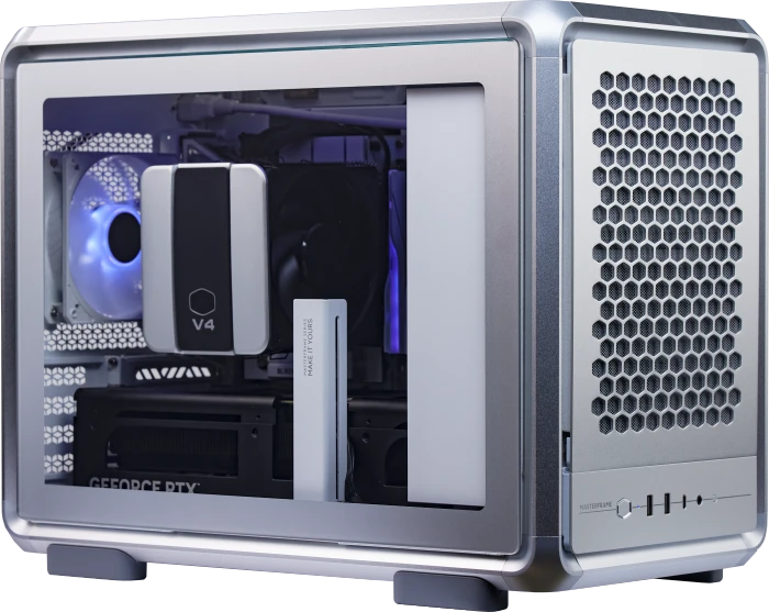 Cooler Master MasterFrame 400 Mesh, silber, Glasfenster