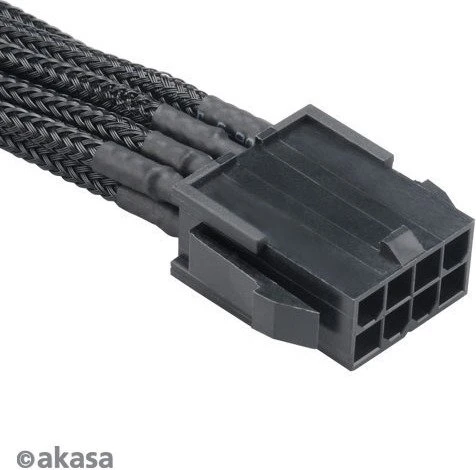 Akasa Flexa P8, 4/8-Pin ATX Verlängerungskabel, 400mm, sleeved schwarz
