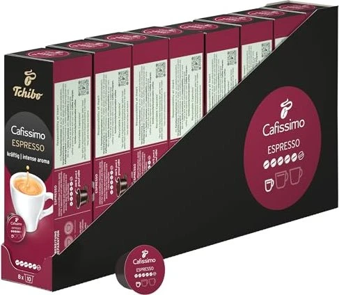 Tchibo Cafissimo Espresso kräftig Kaffeekapseln, 80 Stück (8x 10 Stück)