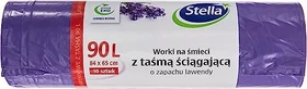Stella Müllbeutel Lavendel mit Zugband 90l, 10 Stück