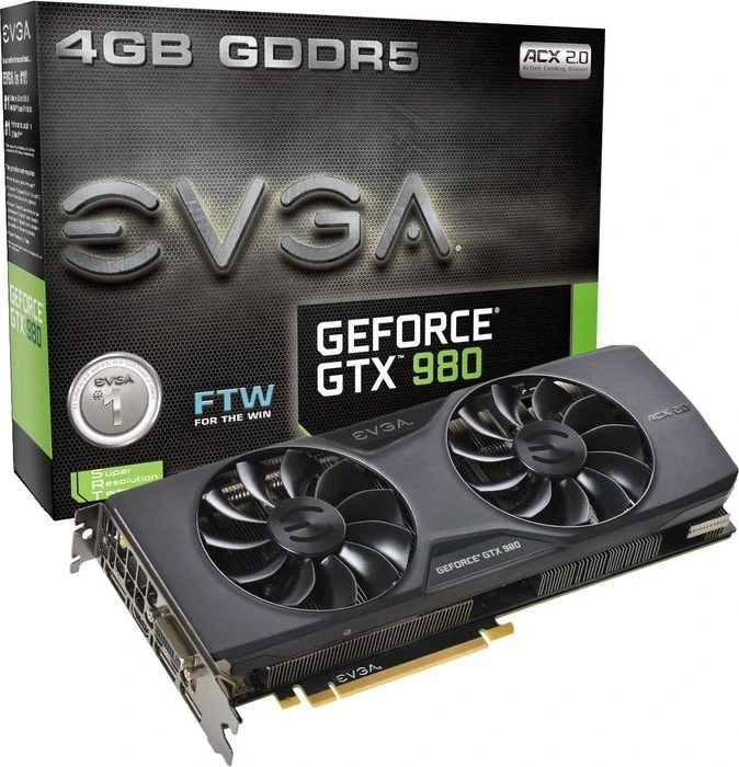 EVGA GeForce GTX 980 FTW ACX 2.0, 4GB GDDR5, 2x DVI, HDMI, DP