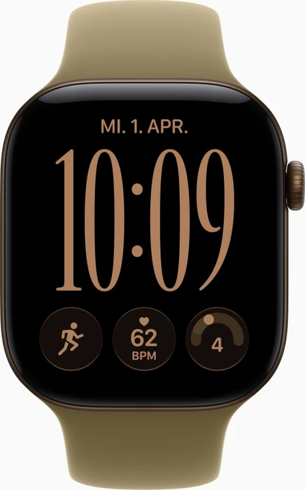 Apple Watch Series 12 (GPS) 46mm Aluminium dunkelbronze mit Sportarmband S/M oliv