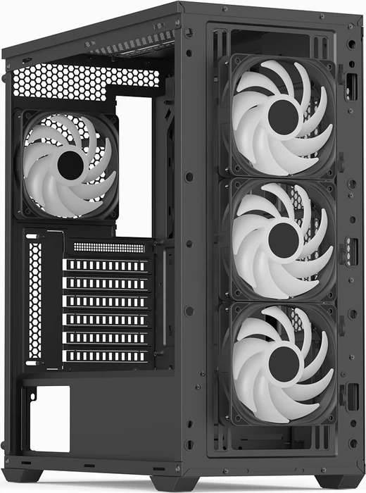 AeroCool D501A [V2] Black, Glasfenster