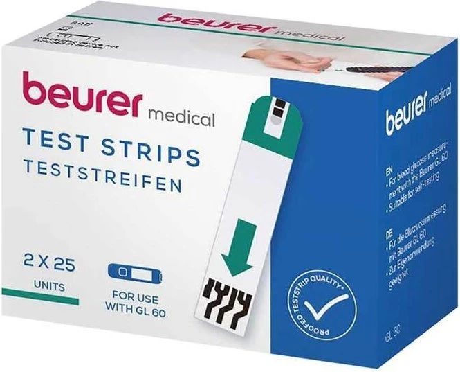 Beurer Blutzucker-Teststreifen für GL 60, 50 Stück