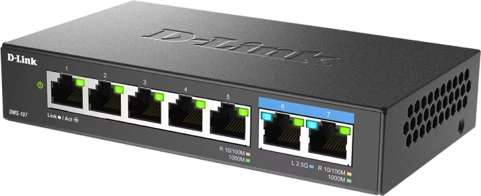 D-Link DMS-100 Desktop Gigabit Switch, 7x RJ-45