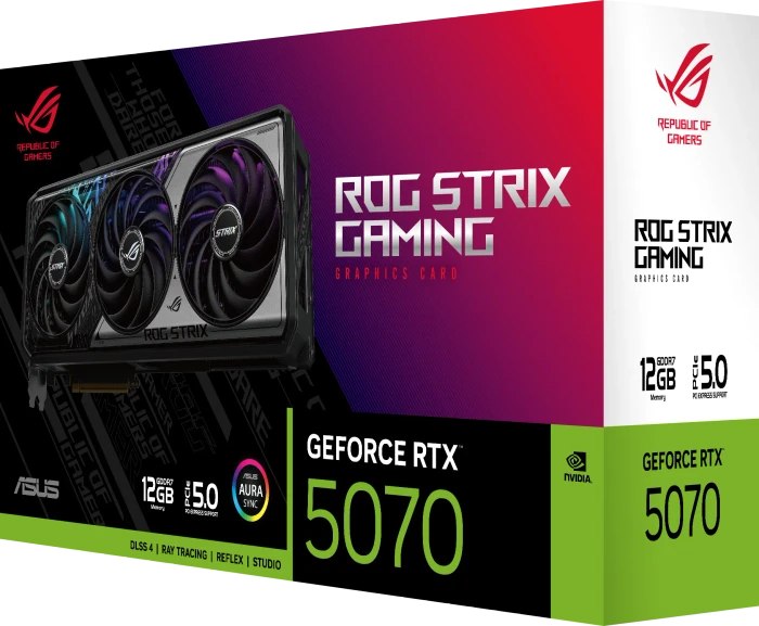 ASUS ROG Strix GeForce RTX 5070, ROG-STRIX-RTX5070-12G-GAMING, 12GB GDDR7, 2x HDMI, 3x DP