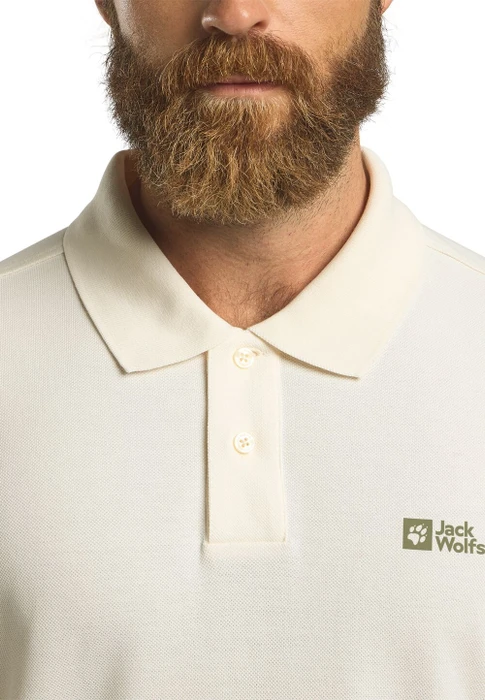 Jack Wolfskin Essential Poloshirt kurzarm cotton white (Herren)