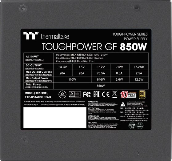 Thermaltake ToughPower GF 850W, ATX 2.4