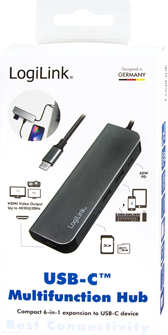 LogiLink Docking Station, USB-Hub, Dual-Slot-Cardreader, USB-C 3.0 [Stecker]