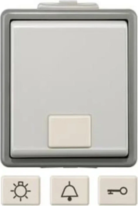 Siemens DELTA fläche IP44 Taster mit weißem Fenster, dunkelgrau/hellgrau