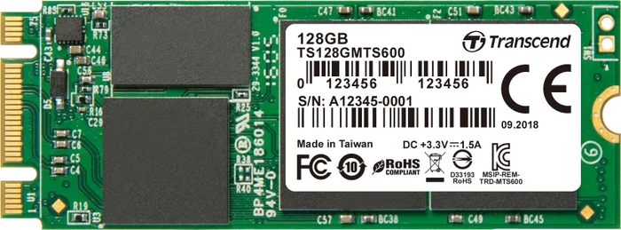 Transcend MTS600 SSD 128GB, M.2 2260 / B-M-Key / SATA 6Gb/s