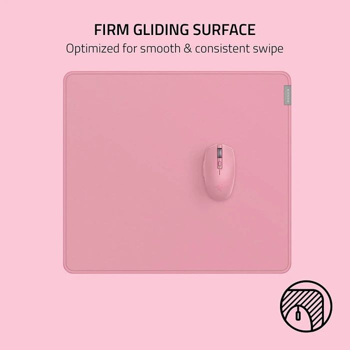 Razer Strider Hybrid-Gaming-Mauspad Quartz Pink, L - 450x400mm, rosa