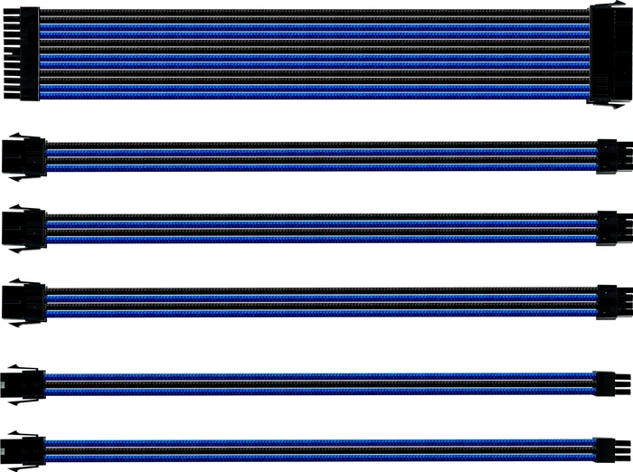 Cooler Master Sleeved Extension Cable Kit, 30cm, schwarz/blau
