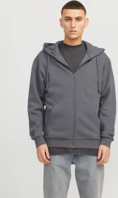 Jack & Jones Einfarbig Zip Hoodie castlerock (Herren)