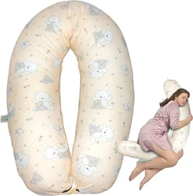 Sei Design XXL Musselin Stillkissen 190x30cm bärchen
