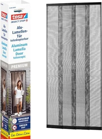 tesa Insect Stop ALU teleskopierbare Lamellentür-Fliegengitter 60-95x220cm anthrazit